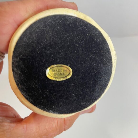 Vintage Snowman Figurine with Green Hat & Scarf Holding Broomstick - Rustic Wint - Picture 7 of 10